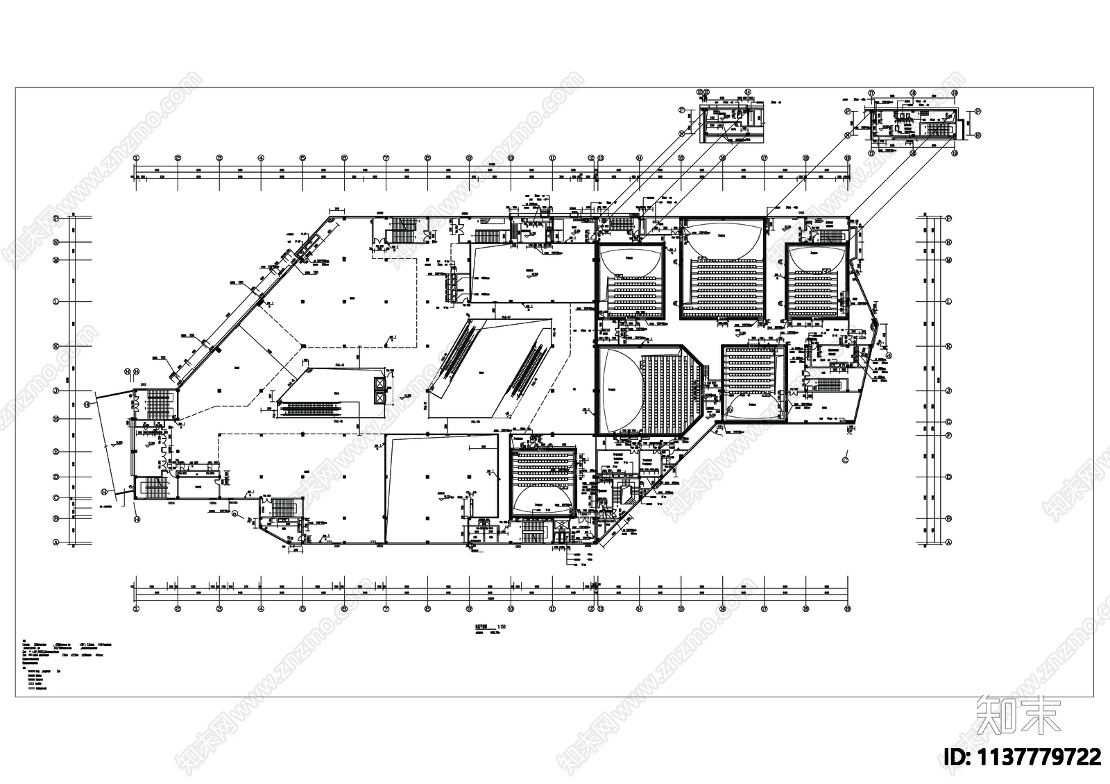 现代商业综合体建筑cad施工图下载【ID:1137779722】