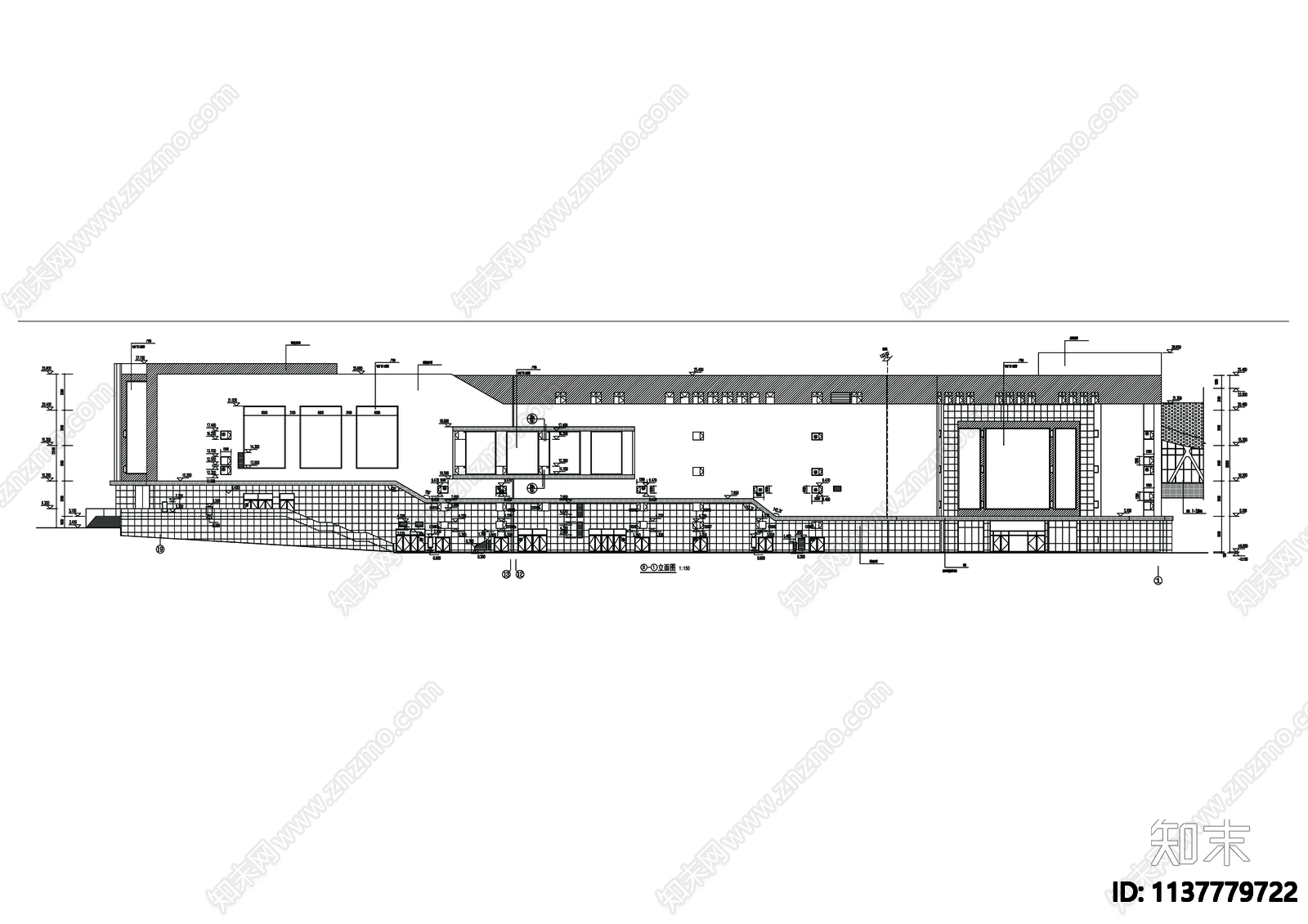 现代商业综合体建筑cad施工图下载【ID:1137779722】