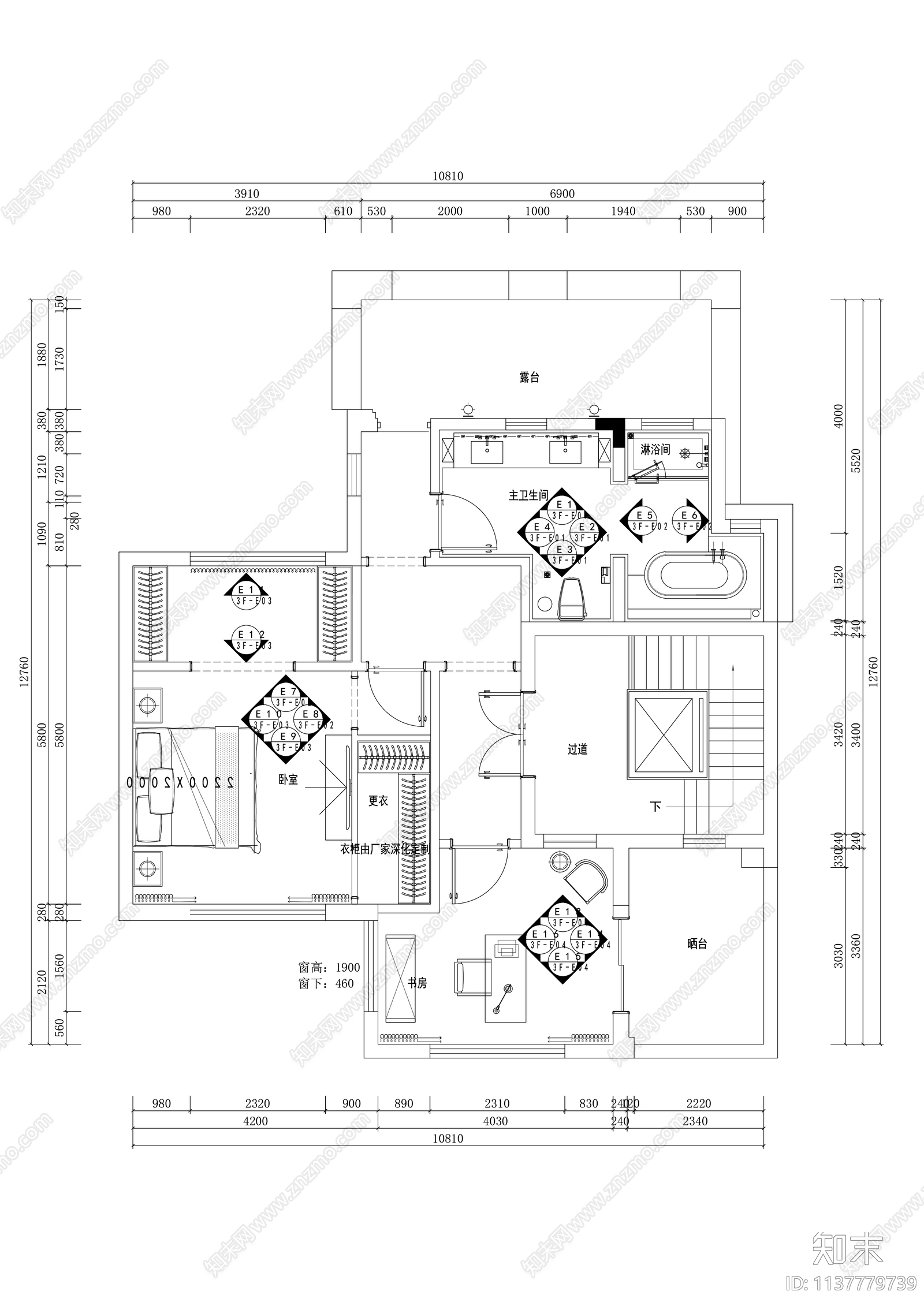 新中式三层别墅大户型精装修施工图下载【ID:1137779739】