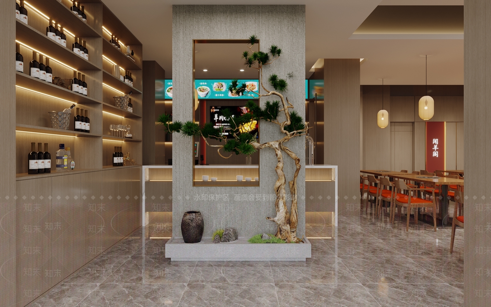 新中式火锅店3D模型下载【ID:1137781847】