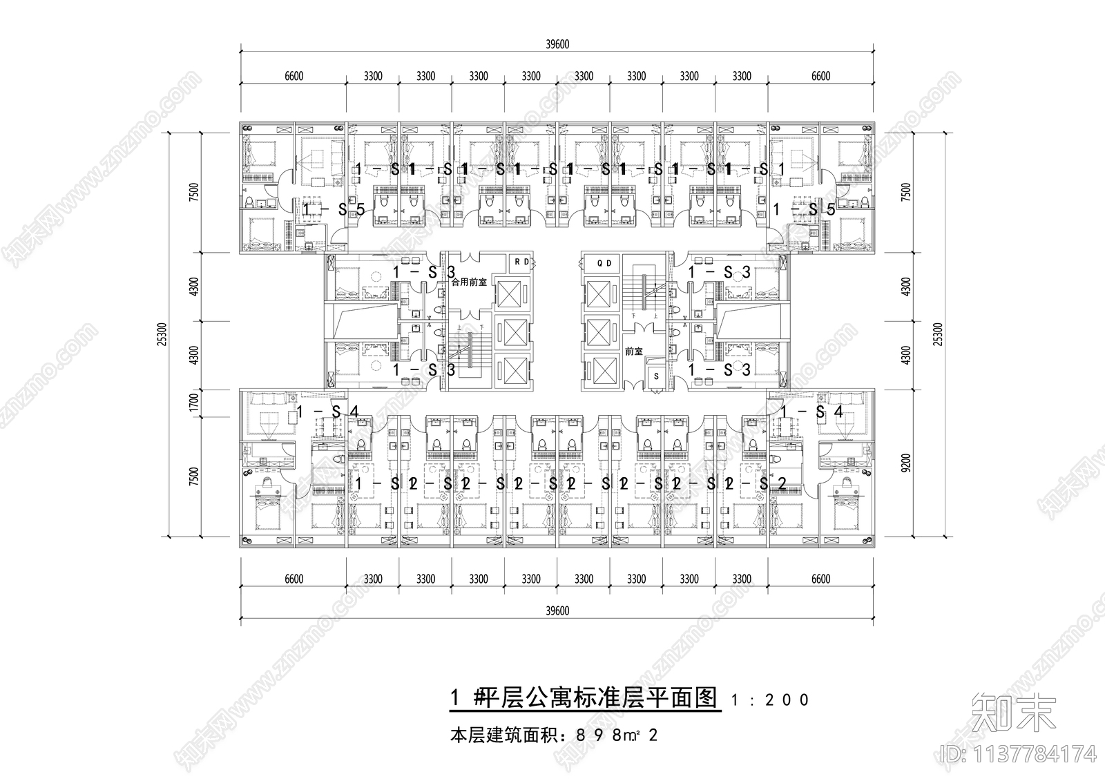 宿舍酒店公寓LOFT户型cad施工图下载【ID:1137784174】