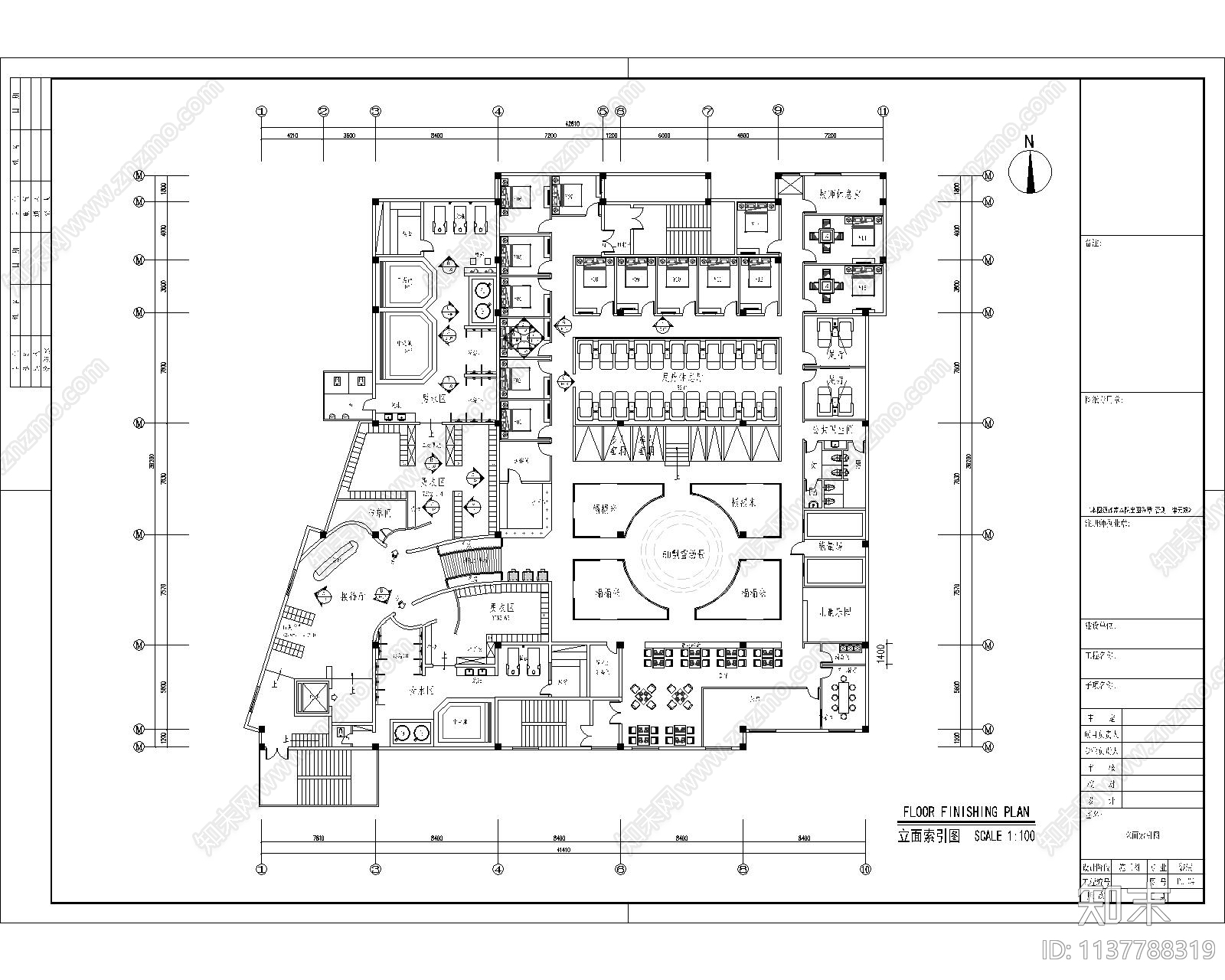 上海某洗浴汗蒸改造项目cad施工图下载【ID:1137788319】