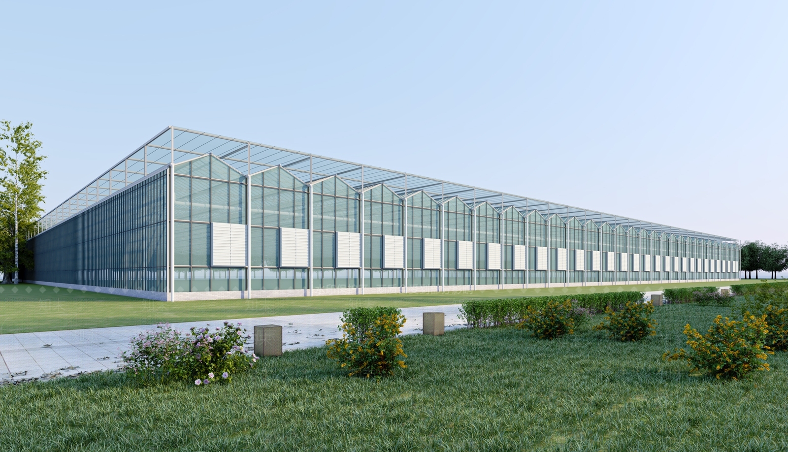 现代温室大棚3D模型下载【ID:1137822553】