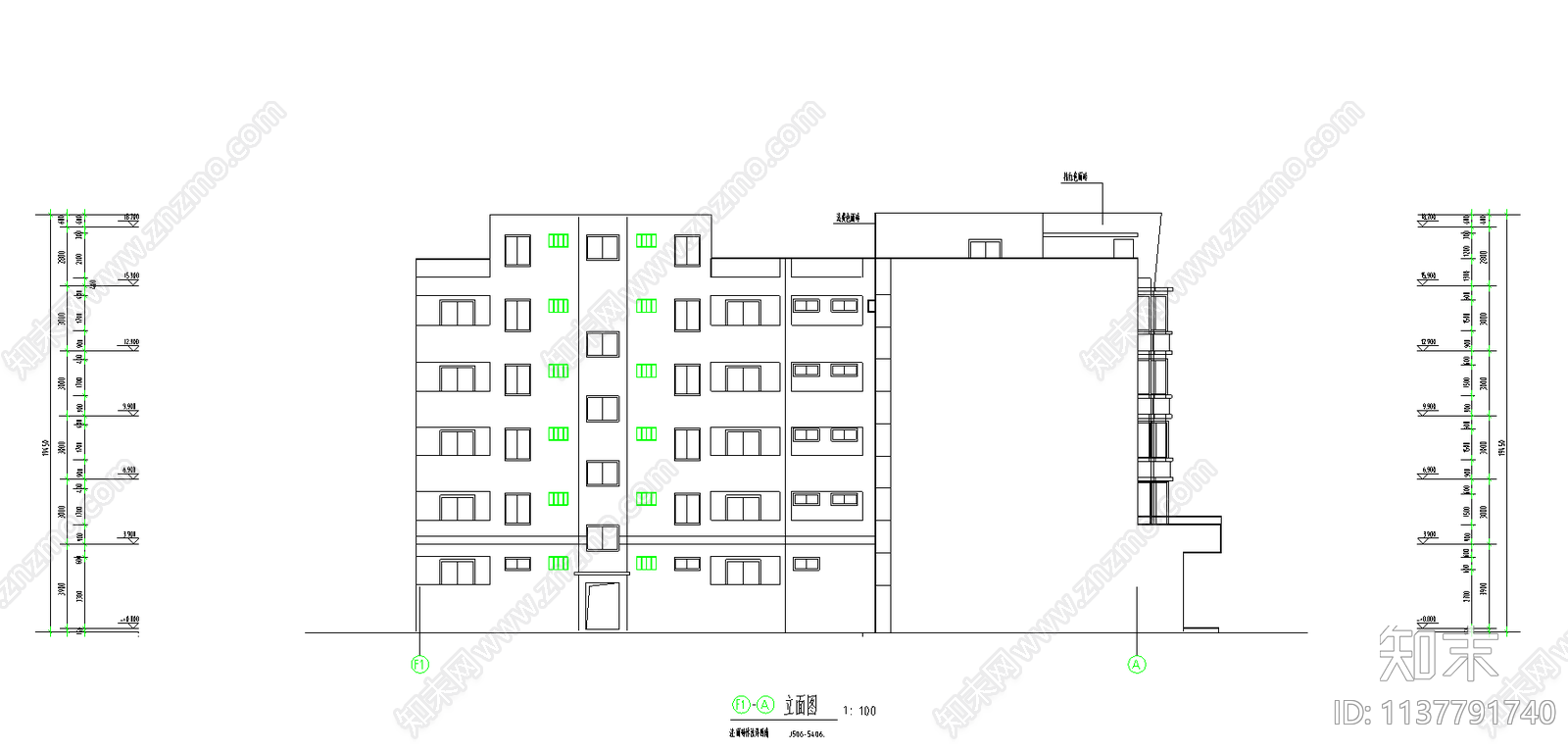 经典住宅建筑cad施工图下载【ID:1137791740】