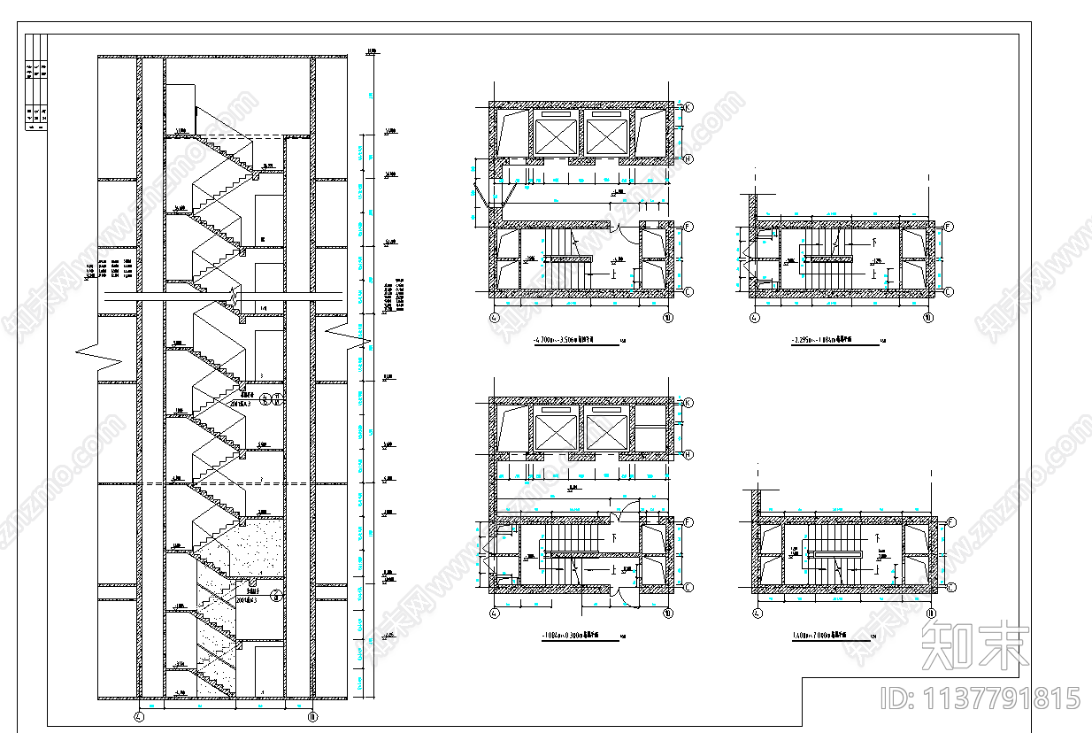 某高层单身公寓建筑cad施工图下载【ID:1137791815】