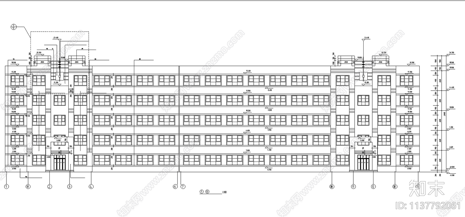 某职工宿舍全套建筑cad施工图下载【ID:1137792061】