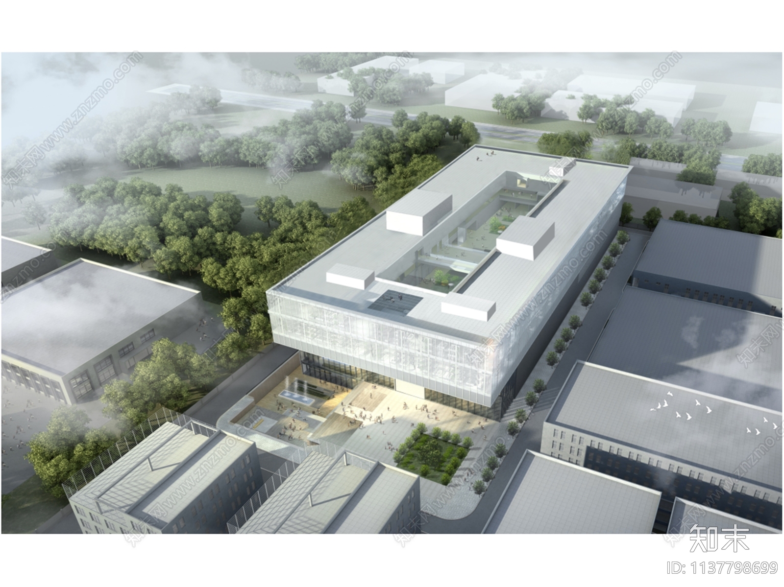 多层办公楼效果图施工图下载【ID:1137798699】