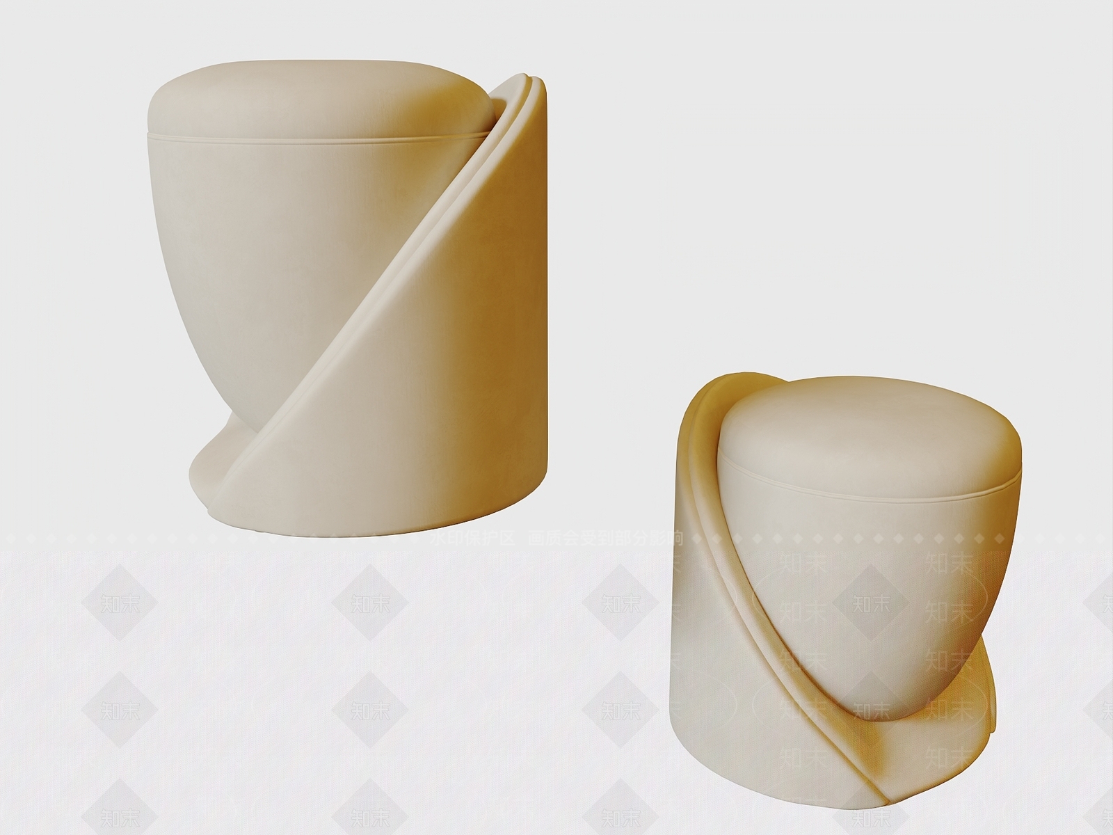 现代梳妆凳3D模型下载【ID:1137800444】