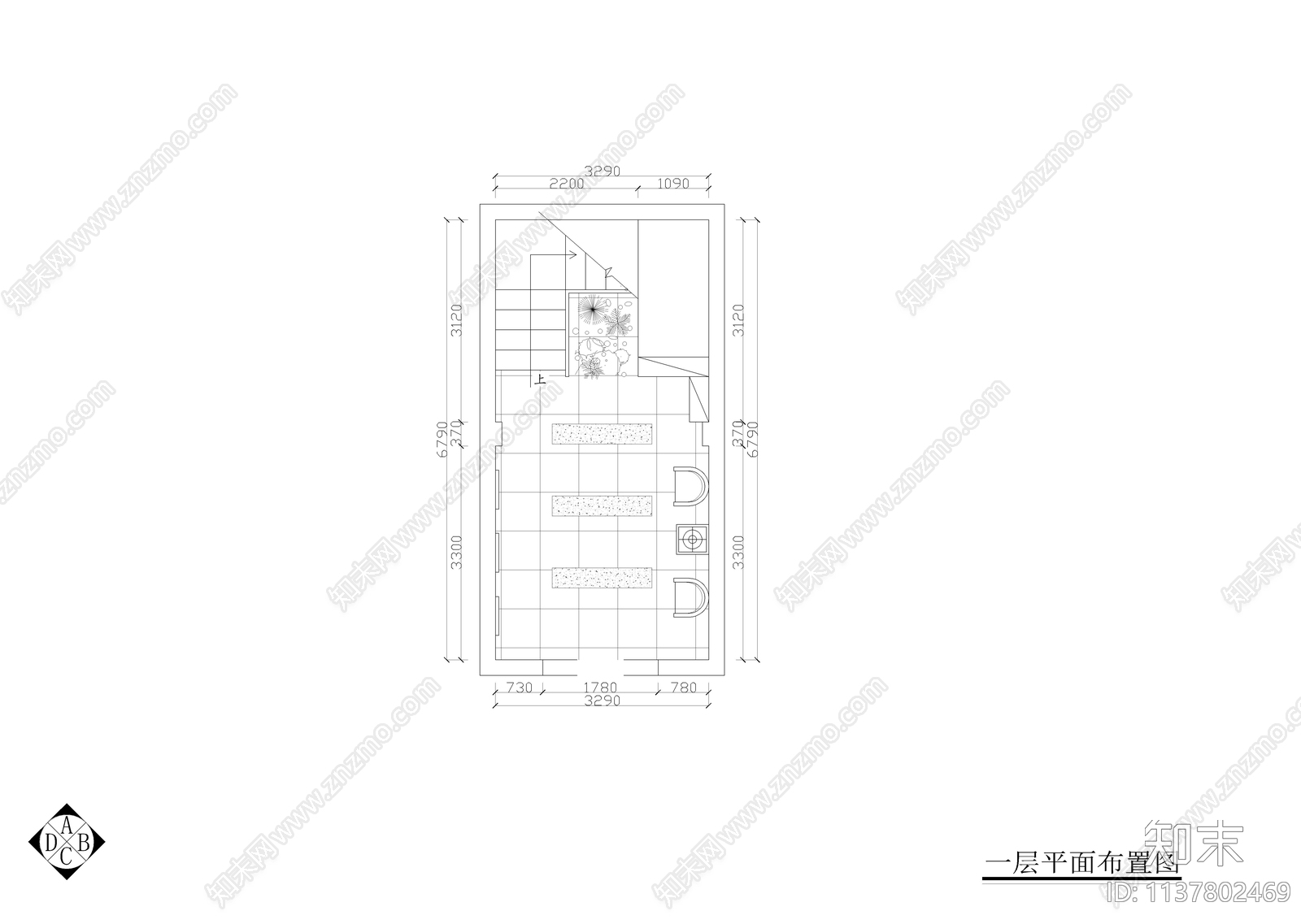 四层联排别墅全套装修cad施工图下载【ID:1137802469】