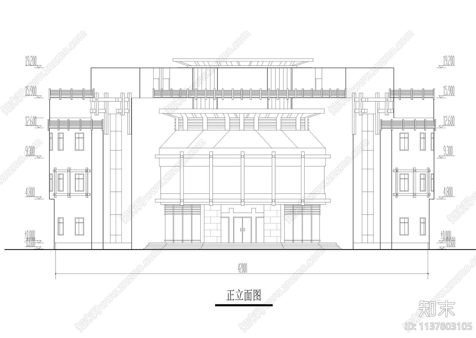 圆形会所建筑cad施工图下载【ID:1137803105】