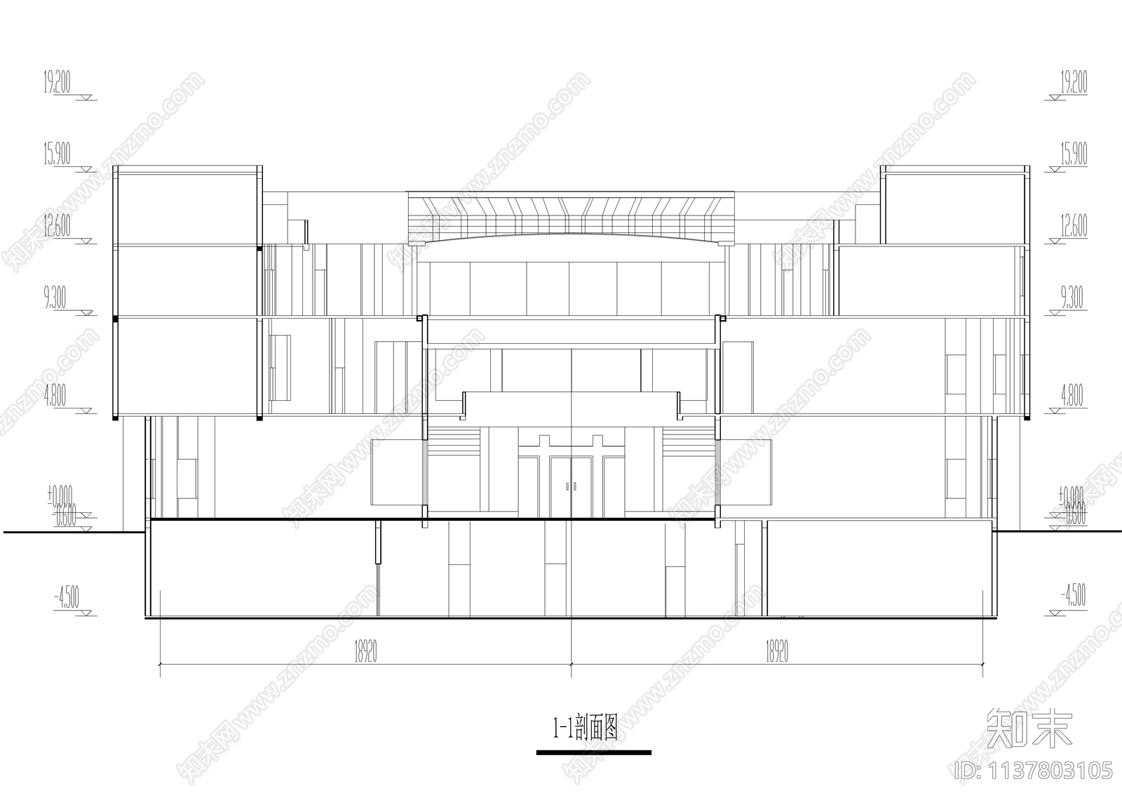 圆形会所建筑cad施工图下载【ID:1137803105】