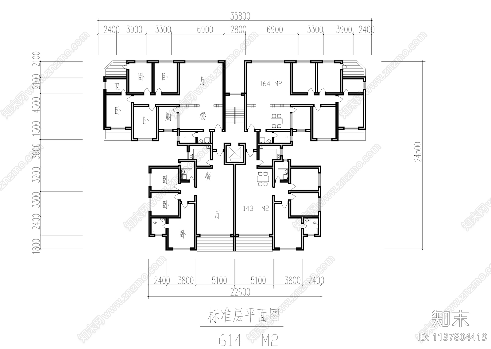 两套多层坡屋顶住宅建筑cad施工图下载【ID:1137804419】