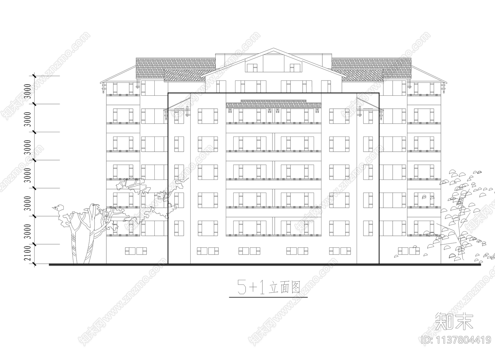 两套多层坡屋顶住宅建筑cad施工图下载【ID:1137804419】