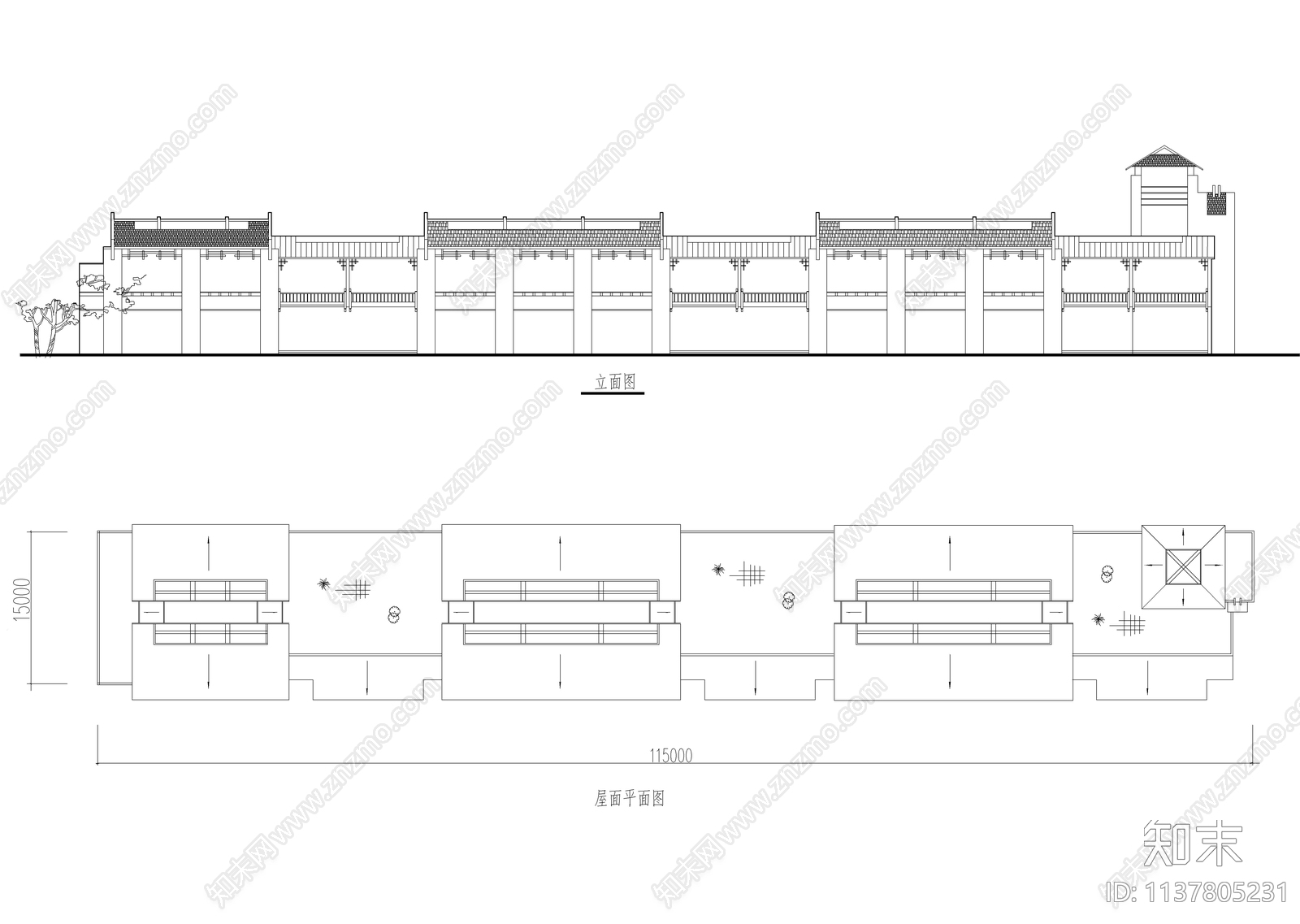 古街商业建筑cad施工图下载【ID:1137805231】