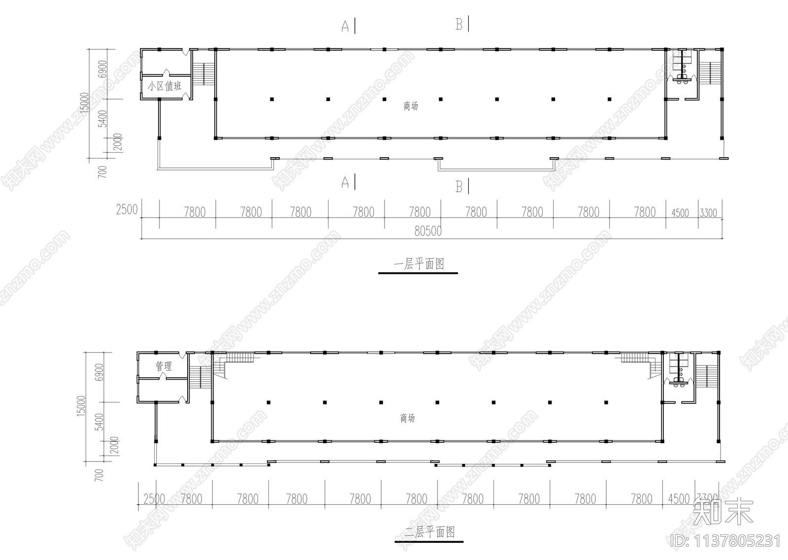 古街商业建筑cad施工图下载【ID:1137805231】