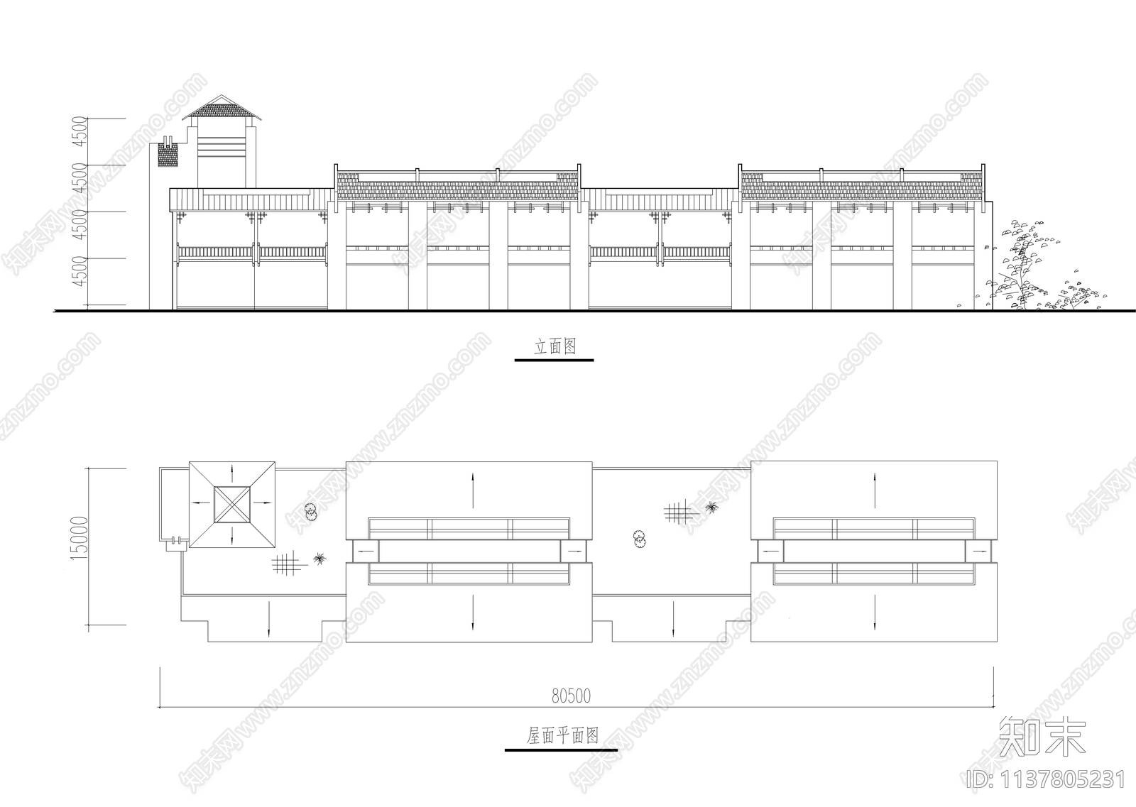 古街商业建筑cad施工图下载【ID:1137805231】