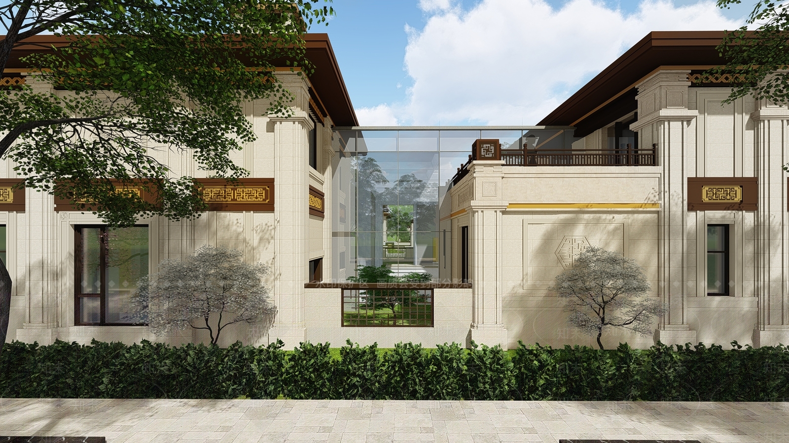 现代售楼处建筑SU模型下载【ID:1137810379】