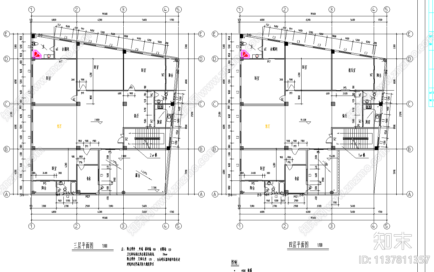 住宅建筑cad施工图下载【ID:1137811357】