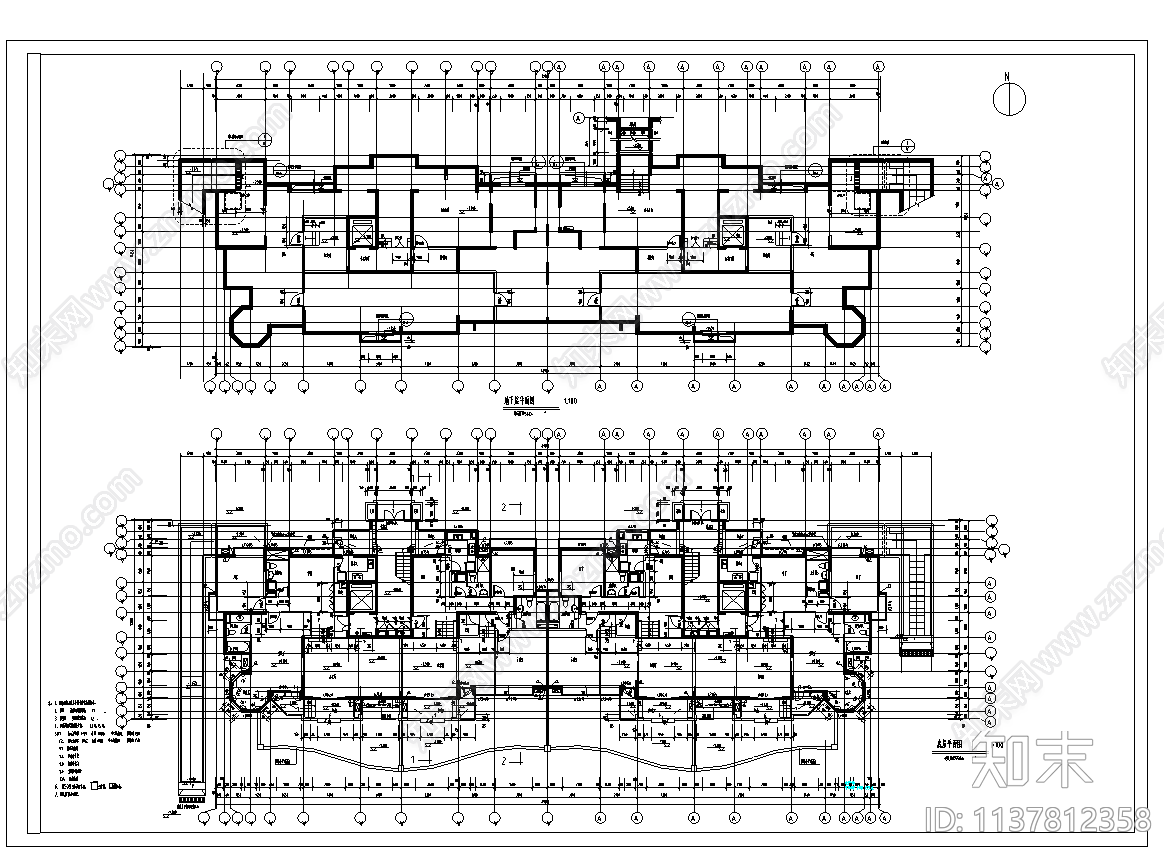 上海某小高层住宅建筑cad施工图下载【ID:1137812358】