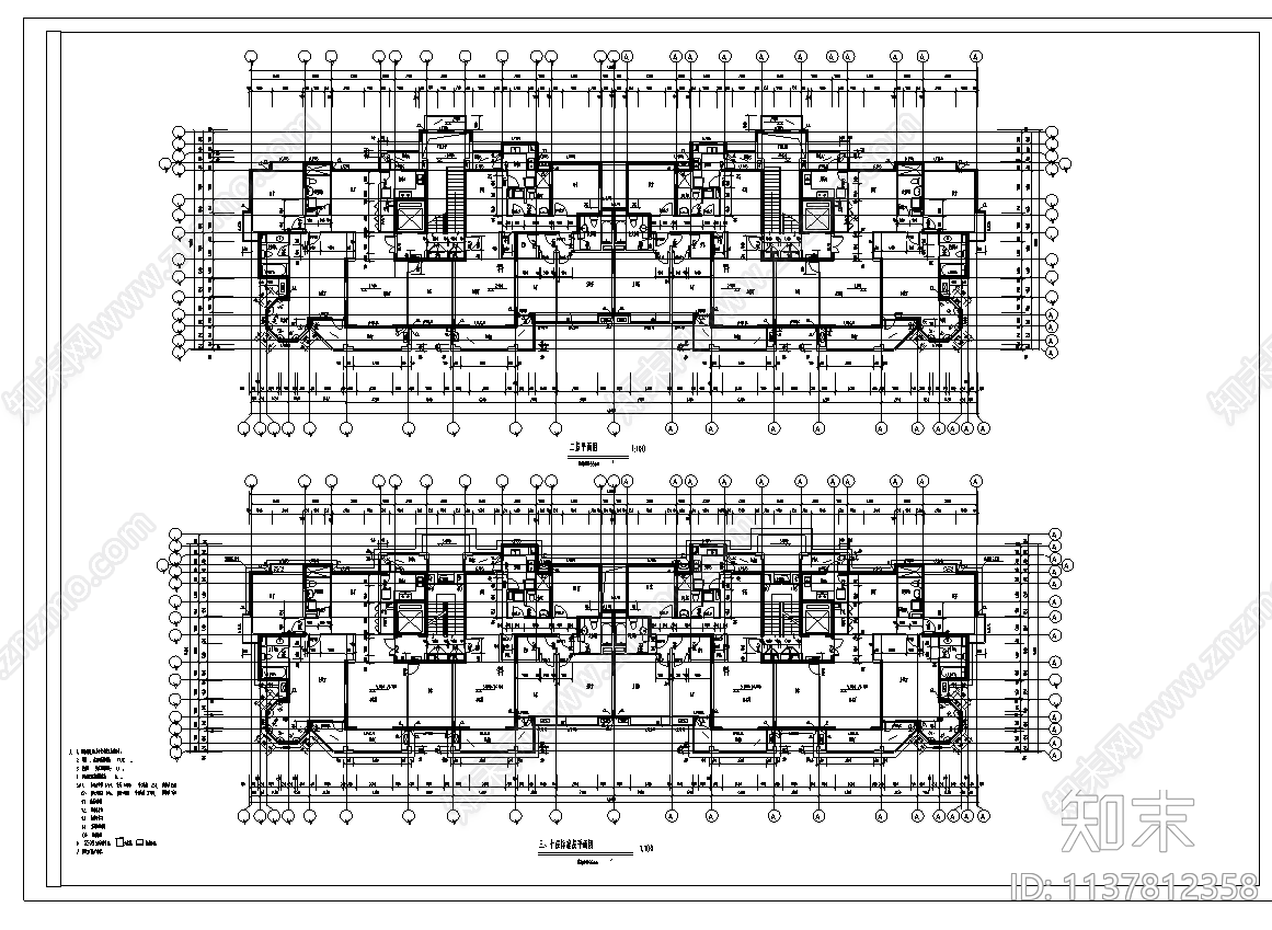 上海某小高层住宅建筑cad施工图下载【ID:1137812358】