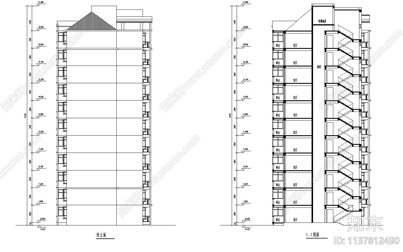 沈阳某小区住宅建筑cad施工图下载【ID:1137812490】