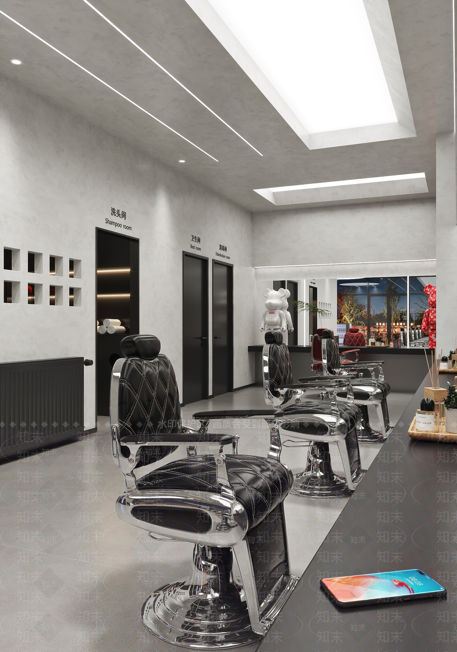 现代美发店3D模型下载【ID:1137814082】