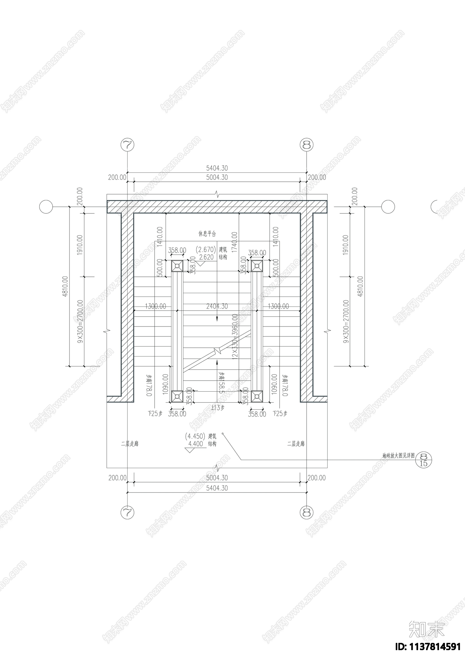 古建楼梯详图cad施工图下载【ID:1137814591】