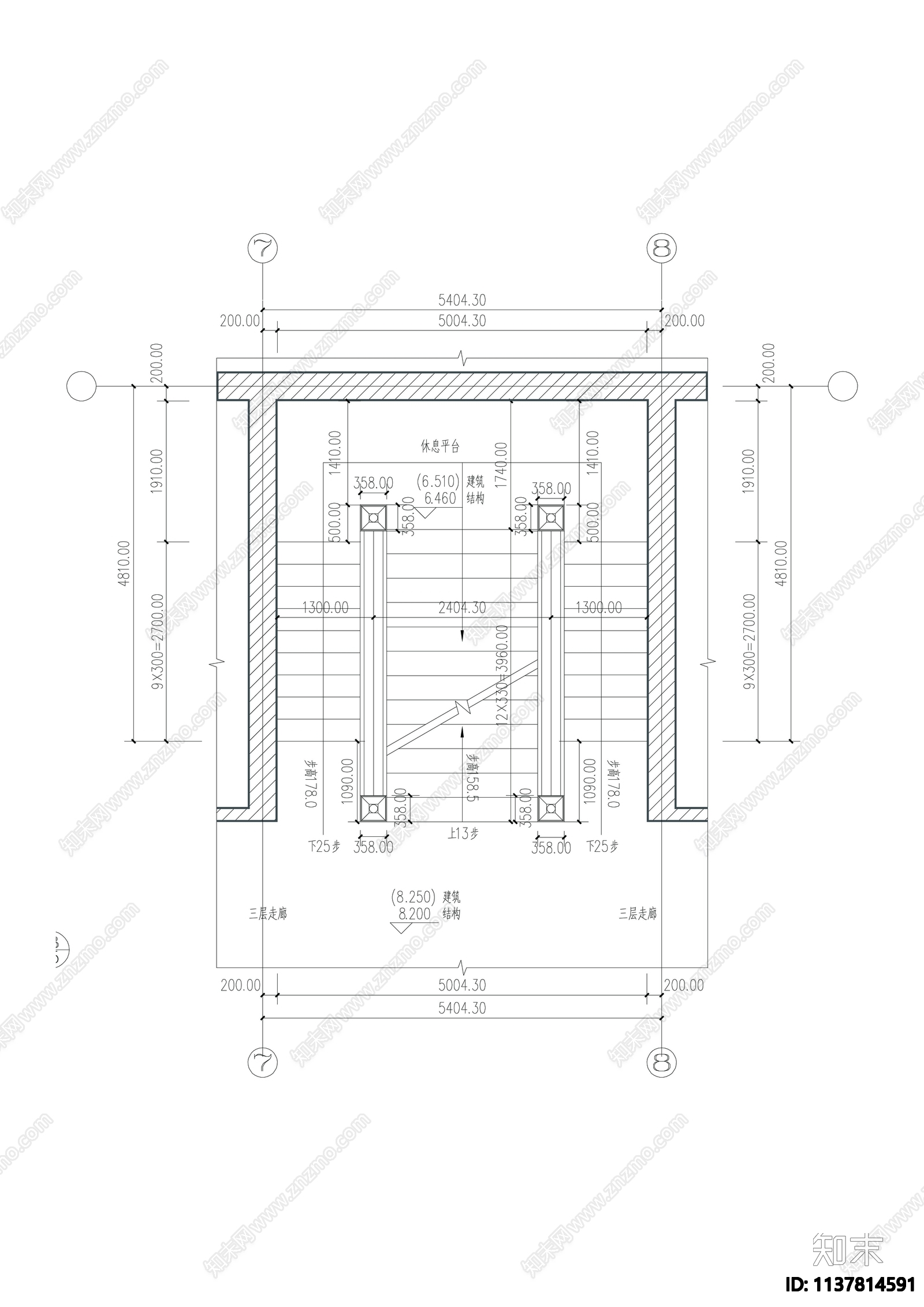 古建楼梯详图cad施工图下载【ID:1137814591】