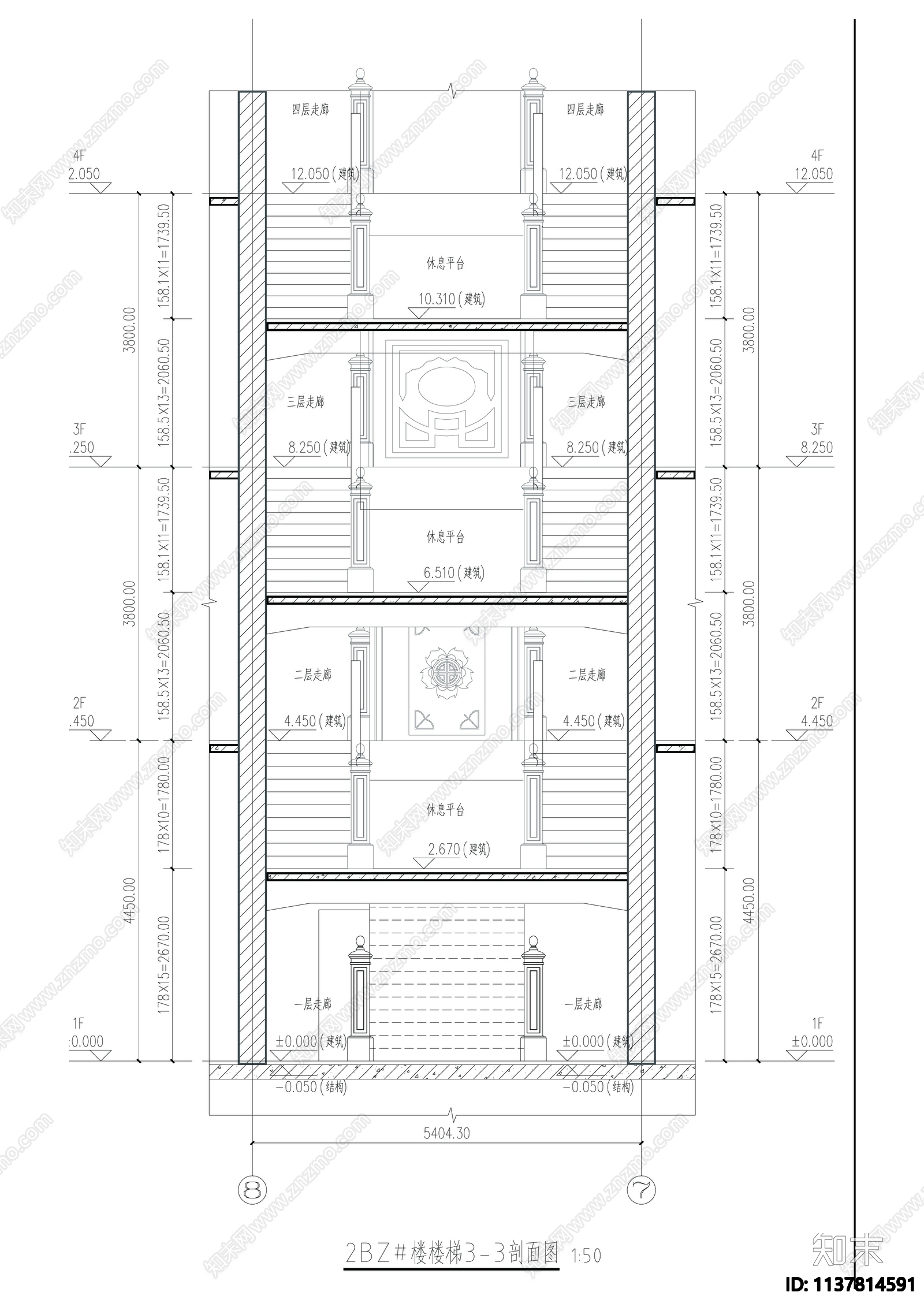 古建楼梯详图cad施工图下载【ID:1137814591】