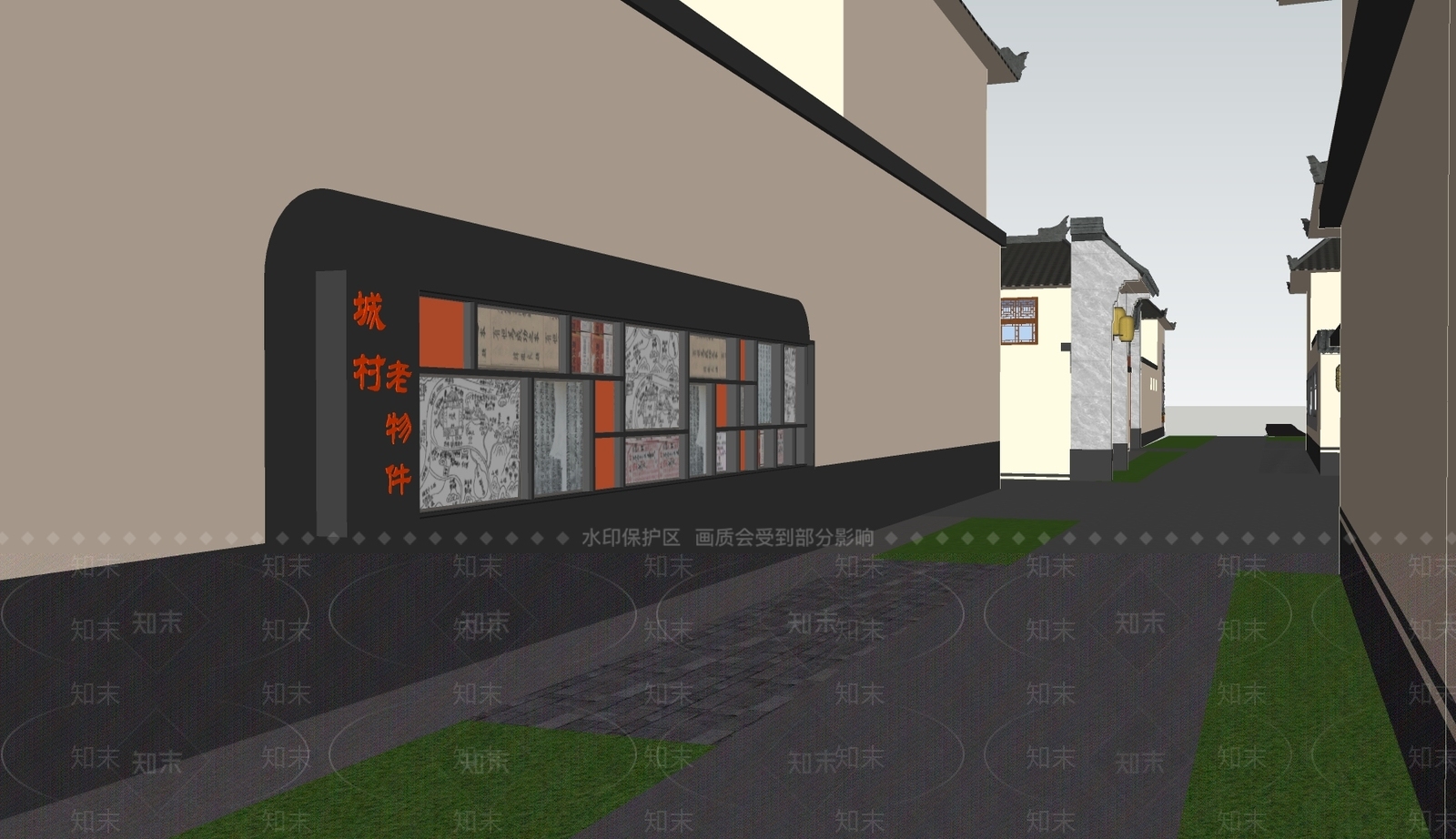 现代美丽乡村SU模型下载【ID:1137814645】