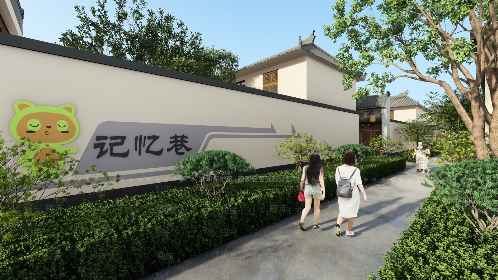 现代美丽乡村SU模型下载【ID:1137814645】