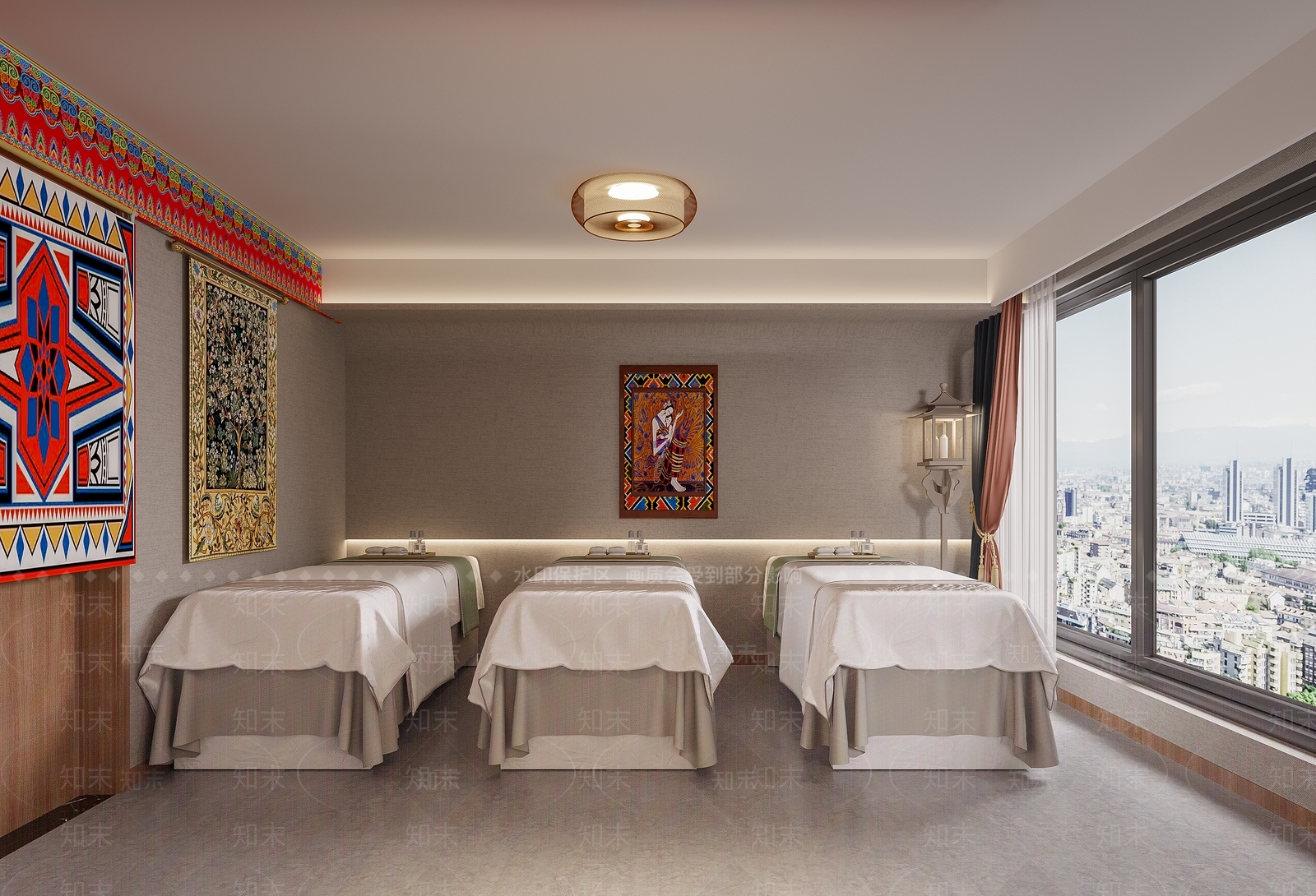 新中式美容SPA店包厢3D模型下载【ID:1137815211】