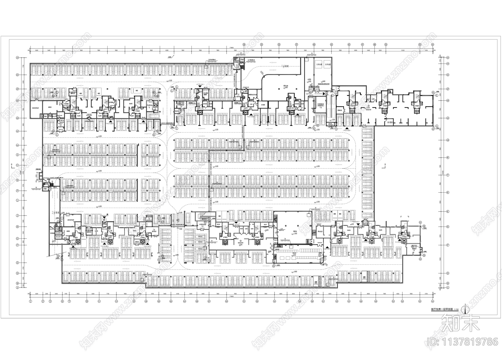 地库平面图施工图下载【ID:1137819786】