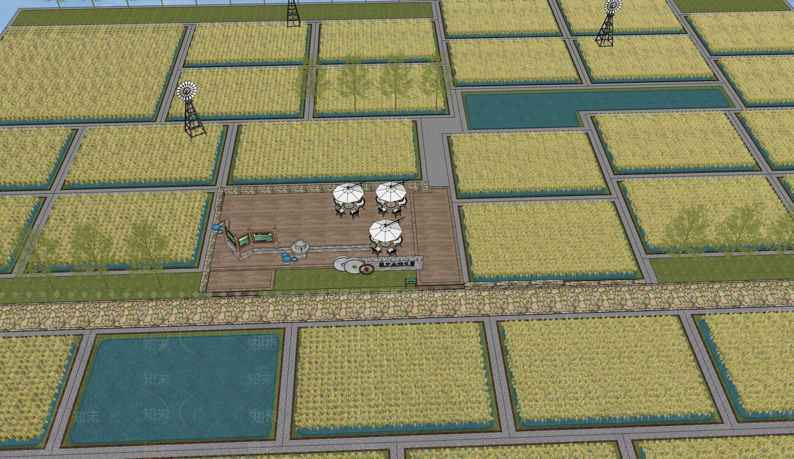 现代乡村农业景观SU模型下载【ID:1137838342】