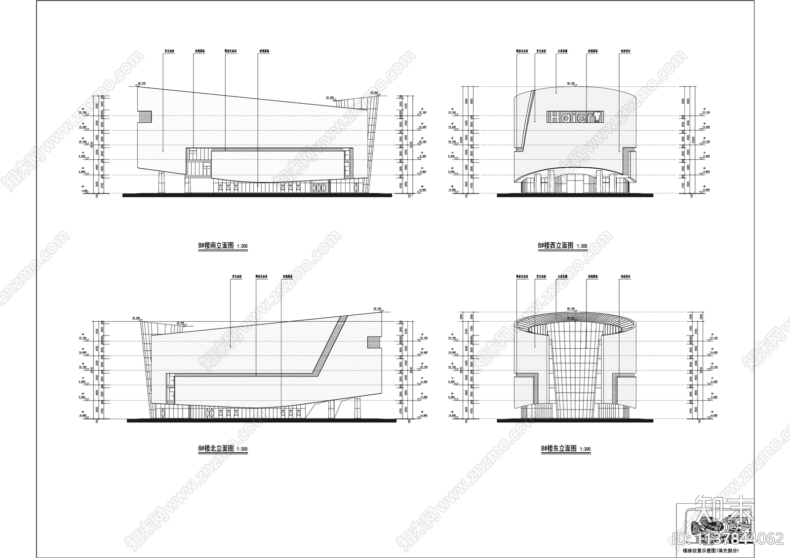 现代商业建筑效果cad施工图下载【ID:1137844062】