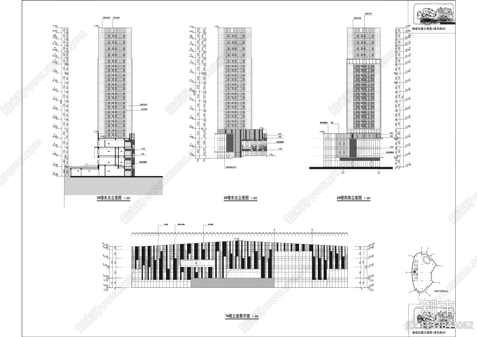 现代商业建筑效果cad施工图下载【ID:1137844062】