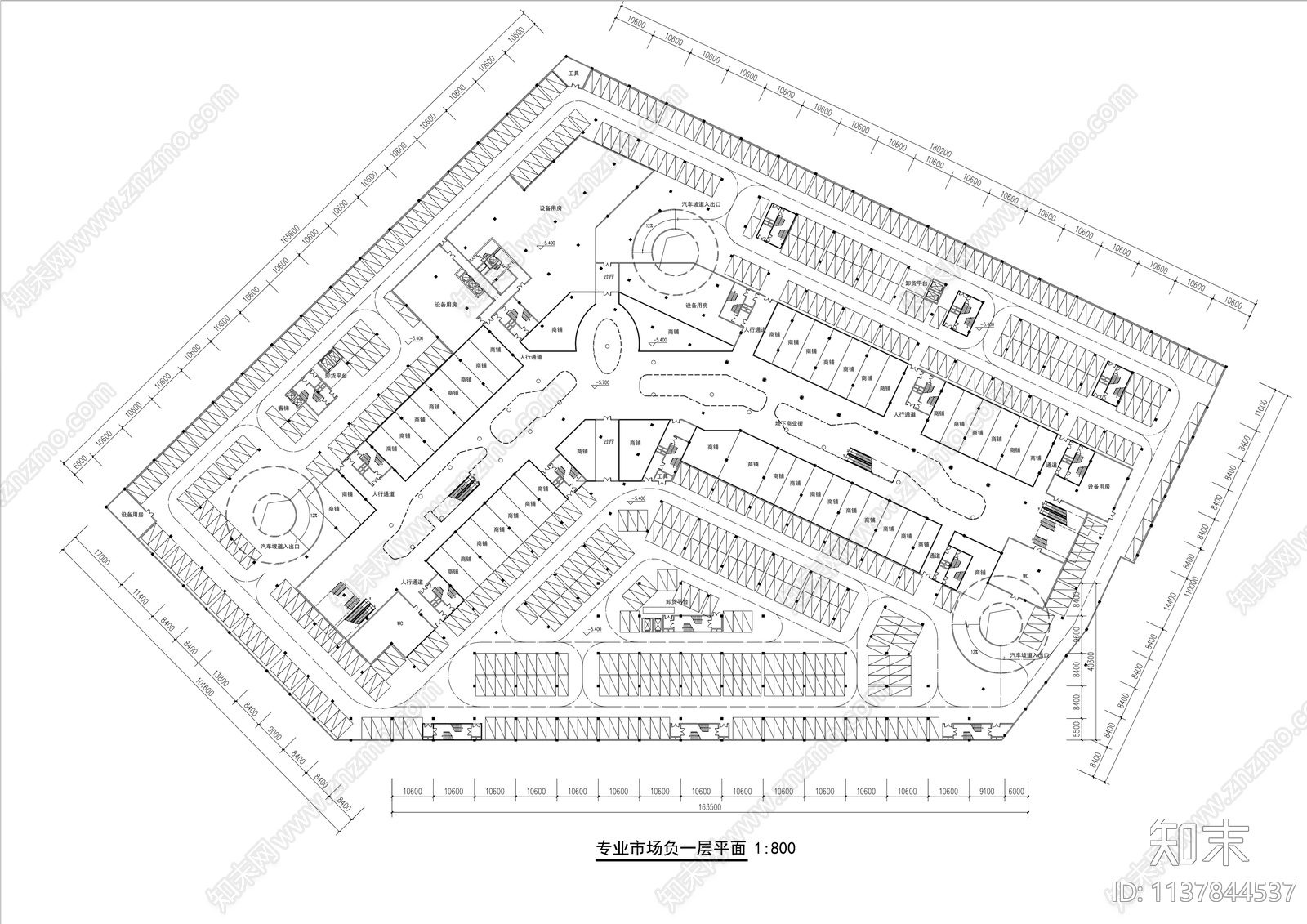 住宅商业建筑全套效果图cad施工图下载【ID:1137844537】