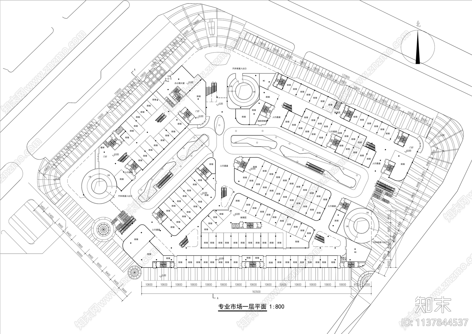 住宅商业建筑全套效果图cad施工图下载【ID:1137844537】