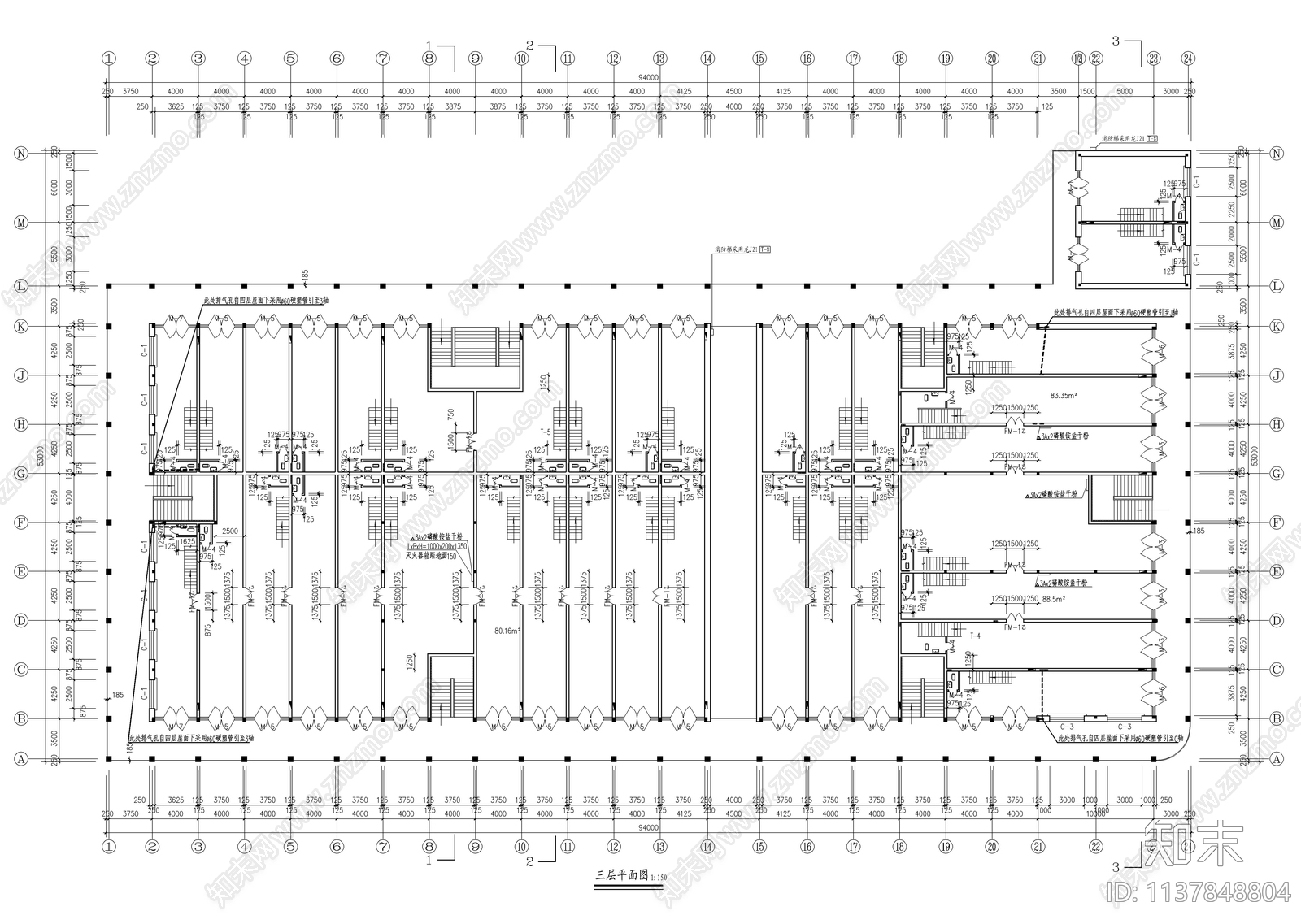 四层欧式商场建筑cad施工图下载【ID:1137848804】