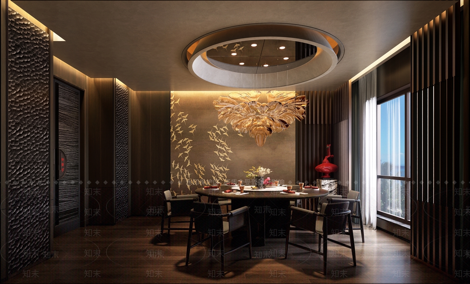 现在中餐厅包厢3D模型下载【ID:1137848921】_知末3d模型网