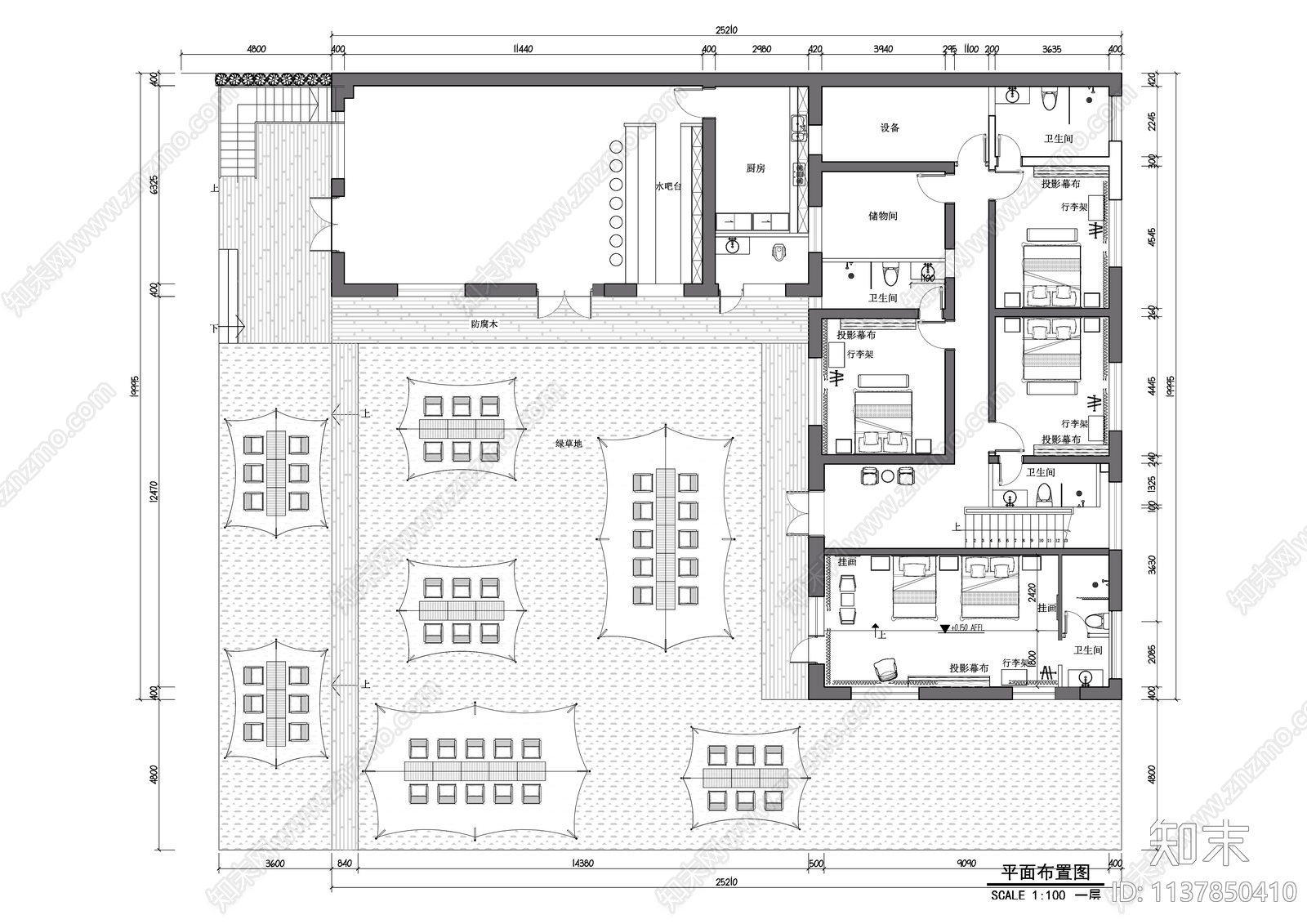 露营主题民宿施工图下载【ID:1137850410】