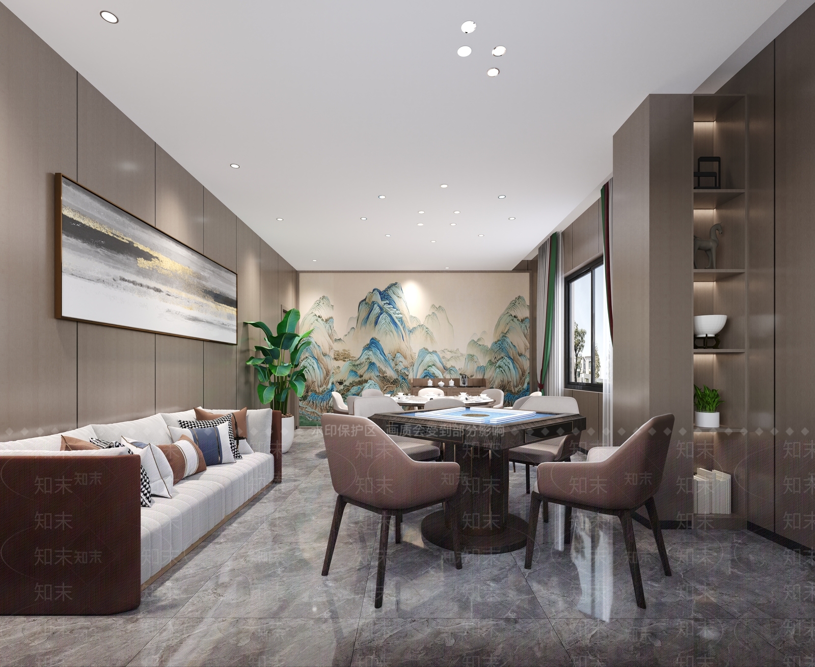 现代餐厅包厢3D模型下载【ID:1137851761】_知末3d模型网