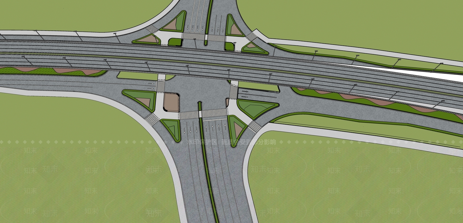 现代道路SU模型下载【ID:1137854353】