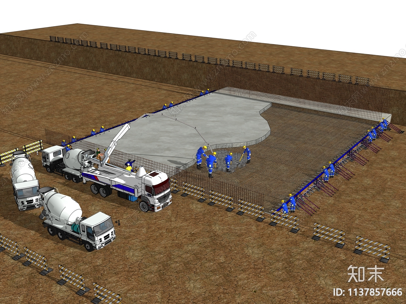 现代建筑工地施工场景SU模型下载【ID:1137857666】