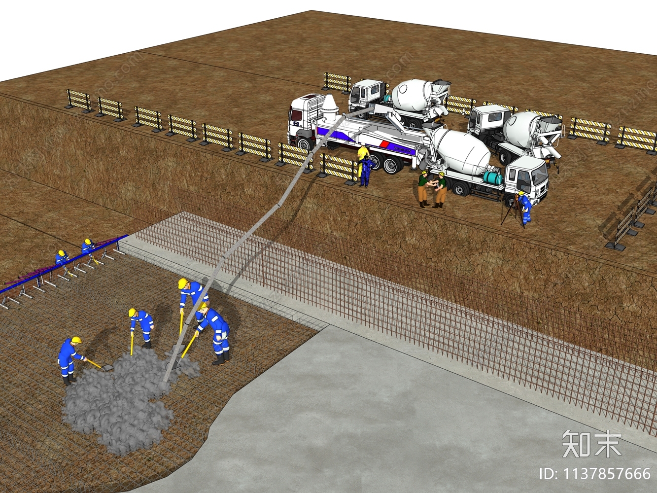现代建筑工地施工场景SU模型下载【ID:1137857666】