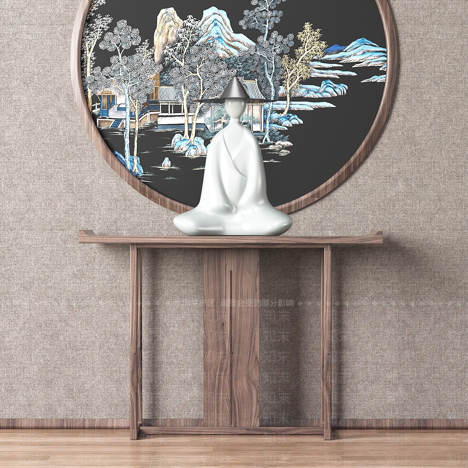 新中式端景3D模型下载【ID:1137857056】