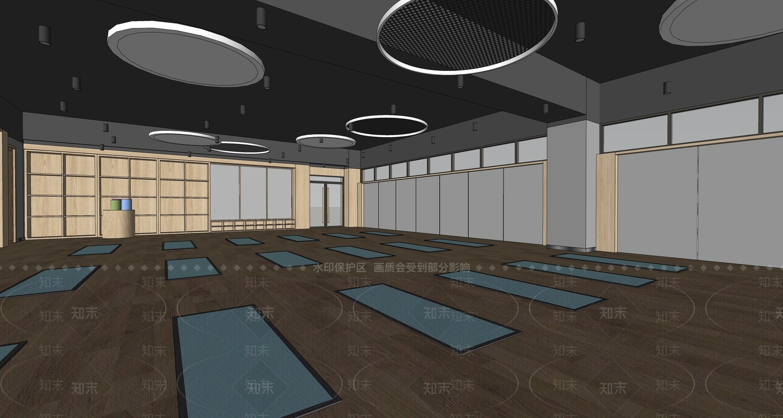 现代学校舞蹈室SU模型下载【ID:1137861896】