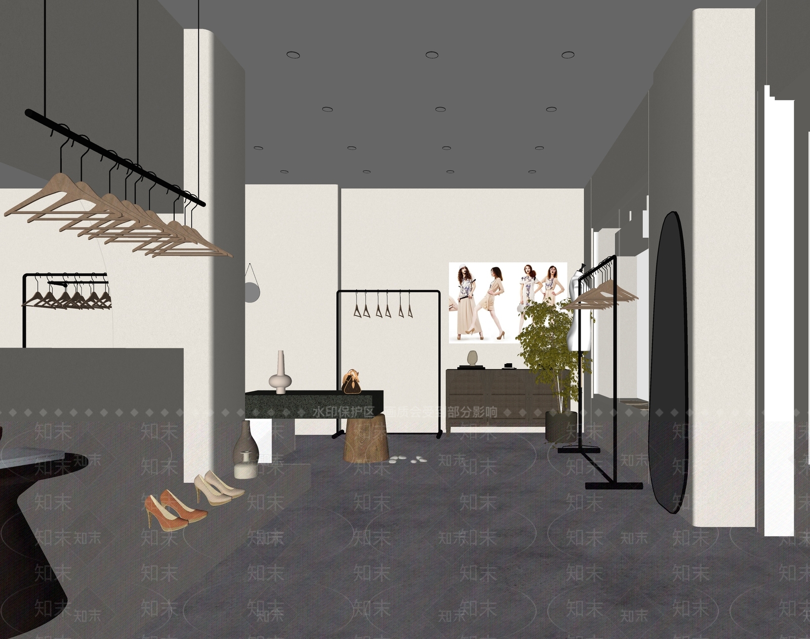 现代服装店SU模型下载【ID:1137864188】