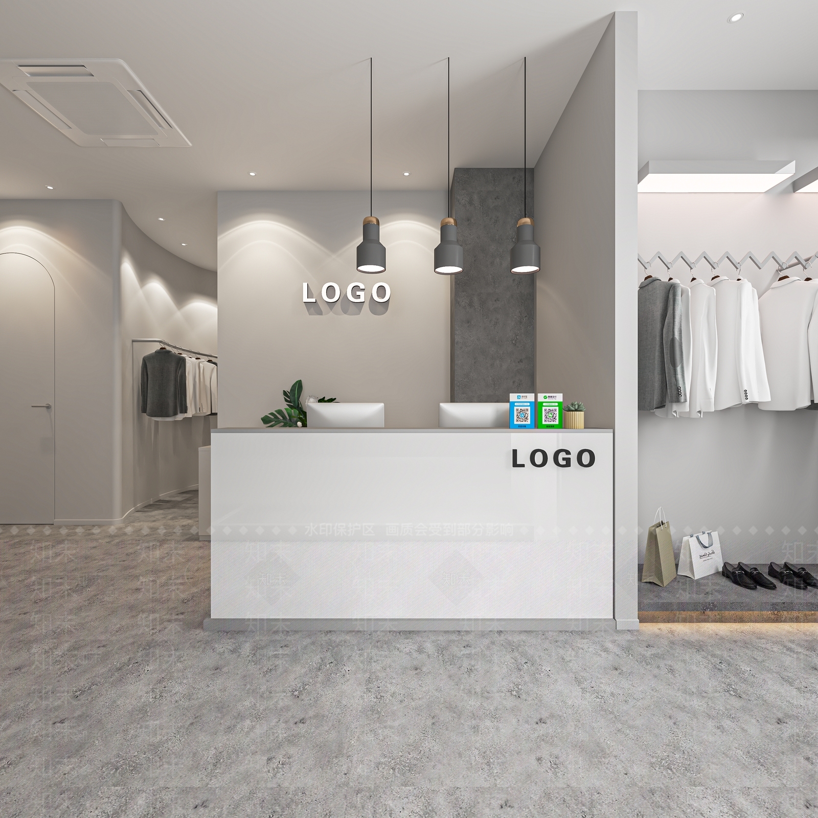 现代男装店SU模型下载【ID:1137864630】