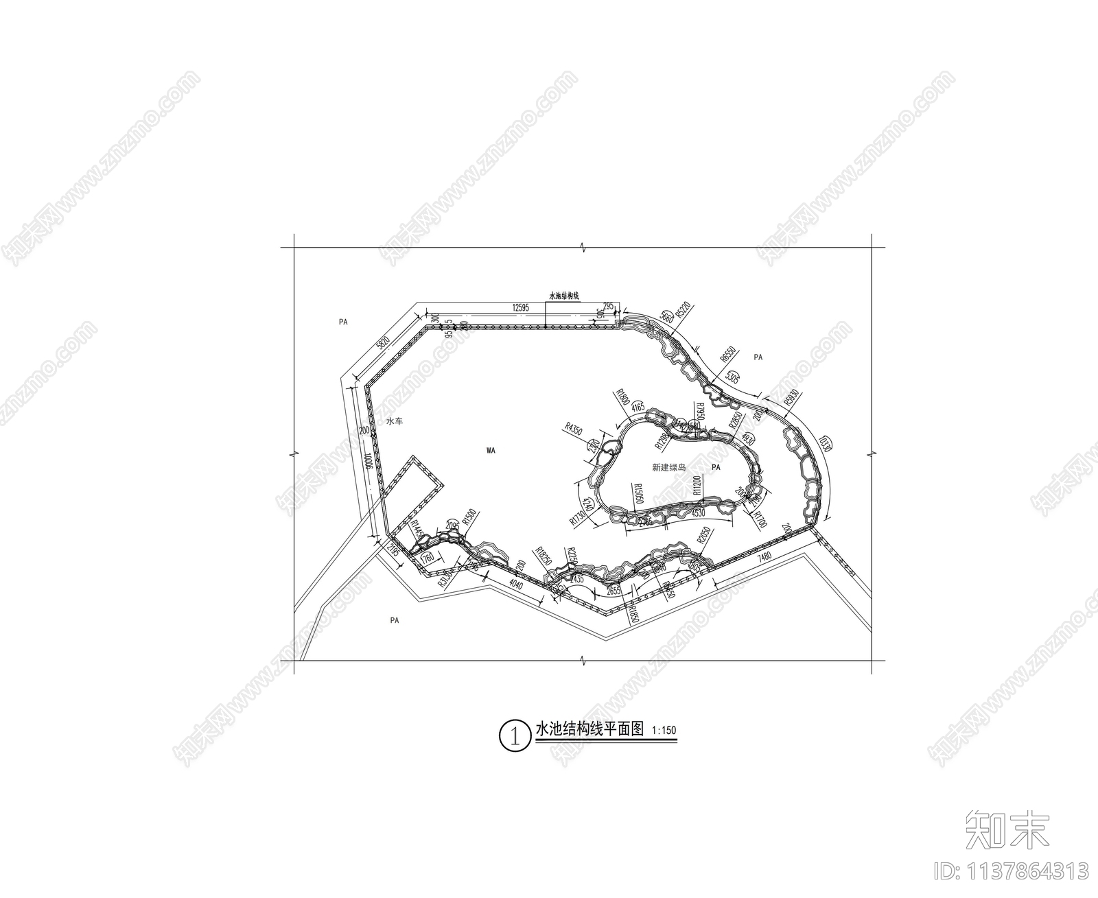 中式池塘做法cad施工图下载【ID:1137864313】